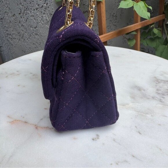 Chanel Reissue 2.55 Flap Bag Quilted Jersey 224 Double Flap Crossbody - Picture 8 of 14